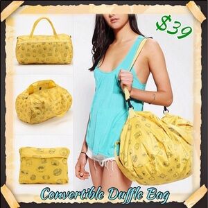 👜 BDG Printed Convertible Stamp Print Duffle Gym Bag – Lightweight & Foldable​